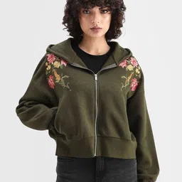 RAREISM Women Floral Printed Hooded Long Sleeves Sweatshirt-picture-15