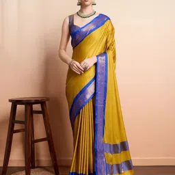 SILKWEAR Ethnic Motifs Zari Silk Cotton Kanjeevaram Saree-picture-49