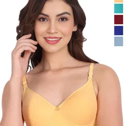 Liigne Women Solid Full Coverage Lightly Padded Bra Pack Of 5-image-12