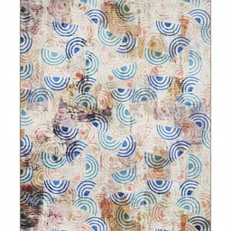 Kaleen India Teal Abstract Anti-Skid Polyester Carpet-21