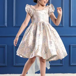 Mark & Mia Girls Floral Print Flutter Sleeve Fit & Flare Dress-22