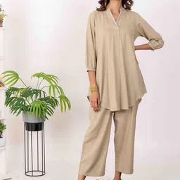 INAAYA JAIPUR Hand Embroidered Pure Cotton Tunic With Trousers Co-Ords-picture-44