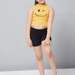 Stylo Bug Girls Striped Sleeveless Pure Cotton Top With Shorts-image-27
