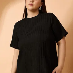 all about you Women Plus-Size Striped Round Neck Top-picture-5