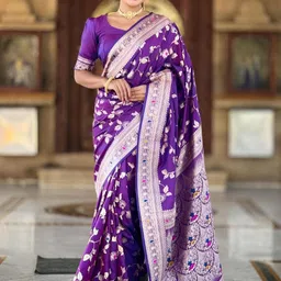 Florence Pure Silk Woven Design Zari Kanjeevaram Saree-23