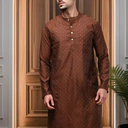 WHITE HEART Men Geometric Printed Daily Straight Kurta-picture-3