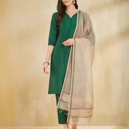 Fabindia Geometric Woven Design Cotton Silk Dupatta-picture-16