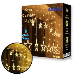 ASIDEA Gold 12 Stars LED Plastic Corded String Lights-picture-0