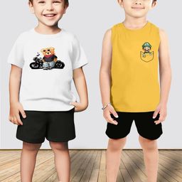 MGRS Boys Pure Cotton Printed T-shirt & Shorts-picture-45