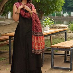Moda Rapido Women A-Line Kurta with Palazzos & Dupatta-picture-4