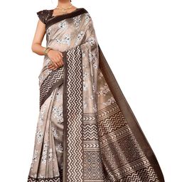 KALINI Floral Printed Tassels Saree With Blouse Piece-image-32