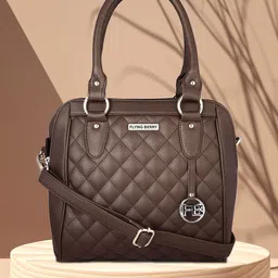 FLYING BERRY Textured Structured PU Satchel with Quilted image 1