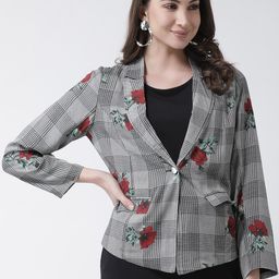 kassually Women Checkered, Printed Single Breasted Casual Blazer-picture-36