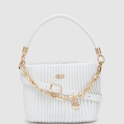 Globus Women White Self Design Party Handheld Bag-4