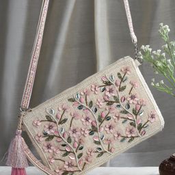 Anekaant Floral Shopper Sling Bag with Tasselled-58
