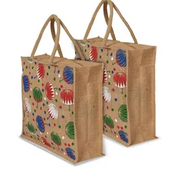Kuber Industries Set Of 2 Printed Structured Tote Bags-19