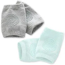 Toddler Kids Kneepad Protector Soft Thicken Non-Slip Dispensing Safety Crawling Baby Leg Warmers Knee Pads Socks For Child Baby grey,blue Baby Knee Pads-image-3