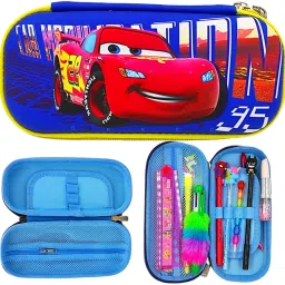 3D Mcquin Car Design Embossed EVA Cover Pencil Case with Compartments, Geometry Box-image-40