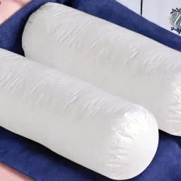 Round Microfibre Solid Bolster Pack of 2-image-82