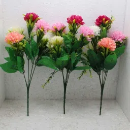 Birthday Gift Artificial Dahlia Flower Bunch Pack Of-3 Multicolor Dahalia Artificial Flower-18