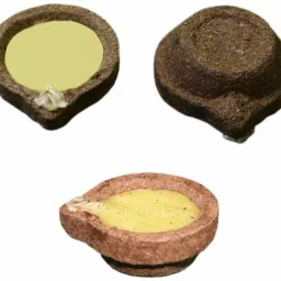 Cow Dung lamp with ghee/panchagavya Diya Cow Dung (Pack of 12) Table Diya-image-64