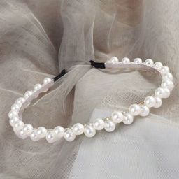 SYGA Women Big Peral-Beaded Metal Hairband-image-26