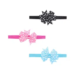 Babymoon Girls Pink & Blue Set of 3 Bow Styled Hairbands-23