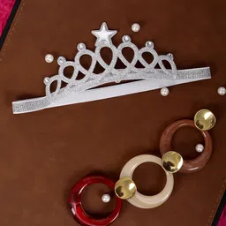 Babymoon Girls Silver Glittering Crown Hairband-picture-21