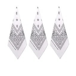 Aadikart Unisex White Pack of 3 Paisley Cotton Bandanas-image-30