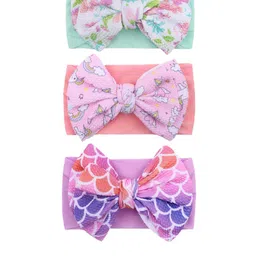 SYGA Infant Girls Set of 3 Stretchable Flower Bow Hairbands-image-27