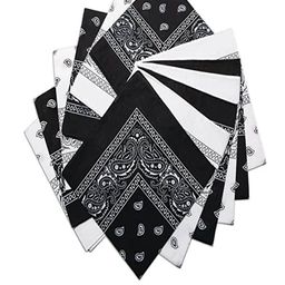 Aadikart Pack of 12 Black & White Paisley Printed Cotton Bandanas-image-76