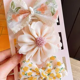 Babymoon Infants Girls Set Of 3 Bandana Cotton Headband-36