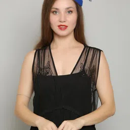 COLOR STYLE Flower Mesh Ribbons Feathers Fedoras Hairband-8