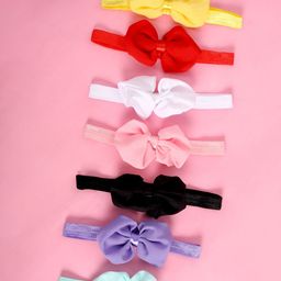 Babymoon Girls Pack Of 7 Bow Hairbands-image-7