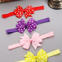 Babymoon Girls Set of 4 Pink, Red, Purple & Yellow Headband-40