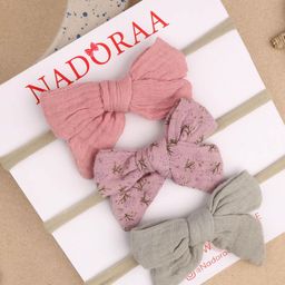 KICKS & CRAWL Girls Set of 3 Bow Headbands-image-26