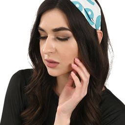 BuckleUp Women White & Blue Printed Knot Hairband-image-51