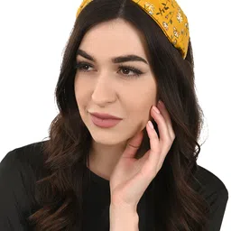 BuckleUp Women Yellow Knotted Printed Hairband-44