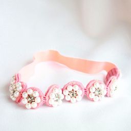 Choko Girls Orange & White Beaded Hairband-picture-42