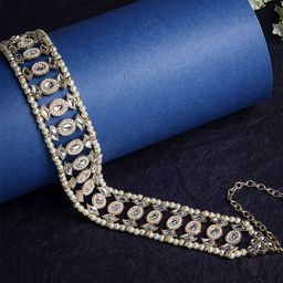 KARATCART Women Gold-Toned & White Embellished Hairband-52