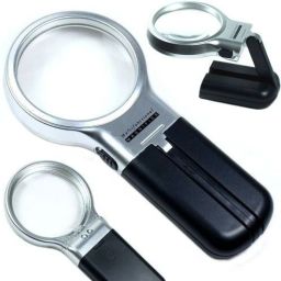 3-in-1 Hand-Held Folding Lighted High-Powered Magnifier 3X magnifying glass-13