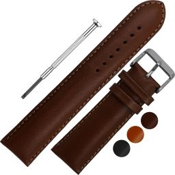 DBLACK [ZEUS] Full-Padded, Matte Finish, Premium 24 mm Genuine Leather Watch Strap-image-46
