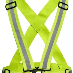 Cross Belt High Visibility Reflective Night Protective Safety Vest Belt Jacket for Cycling, Walking, Running, Camping - Green Safety Jacket-image-64