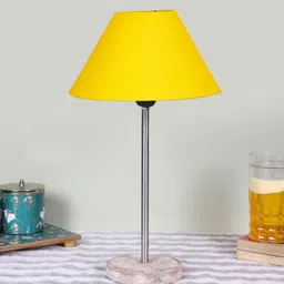 Devansh Yellow Frustum Wooden Table Lamps-30