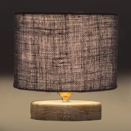 Devansh Blue & White Textured Jute Table Lamp With Wood Base image 4