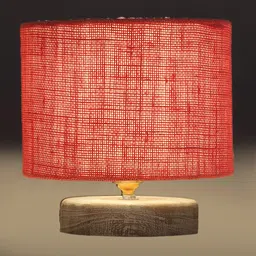 Devansh Pink & White Textured Jute Table Lamp With Wood Base image 4