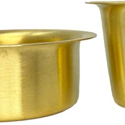 rock tawa Brass Dabara Set Matt Finish 150 ml |Traditional coffee filter Indian Coffee Filter image 2