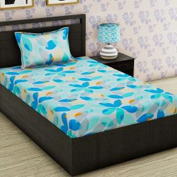 210 TC Polycotton Single Floral Flat Bedsheet-image-46