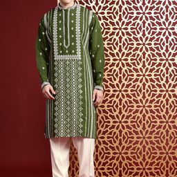 MANQ Men Chevron Kurta-image-32