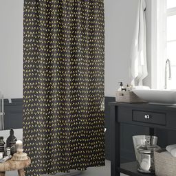 ArtzFolio Black & Beige Printed Waterproof Shower Curtain-image-86